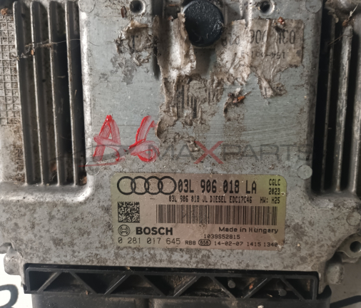 КОМПЮТЪР ДВИГАТЕЛ А6 4G 2.0TDI 9000 6109-991  000083L 986 018 LA  CGLC 2823 - >  83L 986 818 JL DIESEL EDC17C46 HW : H25  BOSCH  Made in Hungary 1039S52815  0 281 017 645 RB8 658 14-02-07 1415 1340  000083L 986 018 LA  CGLC 2023  83L 986 818 JL DIESEL EDC