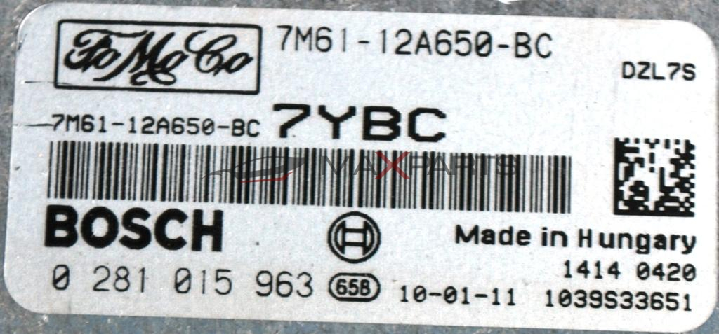 Контролер двигател за MAZDA 3 1.6D           7M61-12A650-BC         0 281 015 963