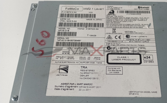 RADIO MODULE VOLVO S60 2016 31357212AA 31357223 AA