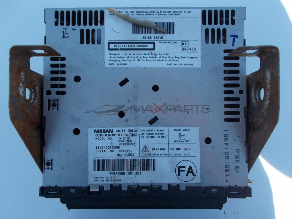 CD PLAYER NISSAN NAVARA 2008  28185EB610
