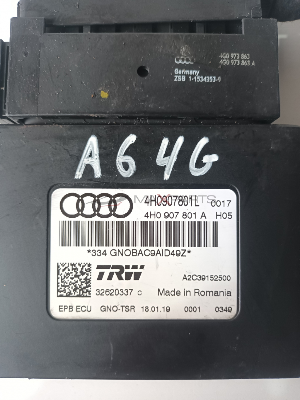 МОДУЛ РЪЧНА СПИРАЧКА A64G 2.0TDI 2015 1-1534353-9  50 973 863 4G0 973 863 A  A 646 4H0907801L 0017 4H0 907 801 A H05