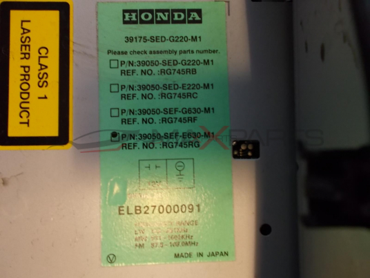 HONDA ACCORD PREMIUM SOUND SYSTEM 6 disc CD Changer  RG745RG