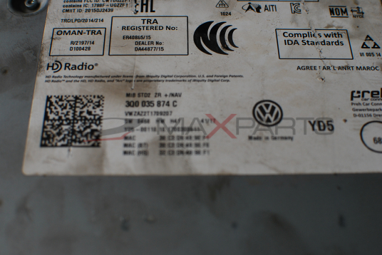 VW Golf 7 PASSAT Facelift Discover Media Mib2 3Q0035874 C DAB