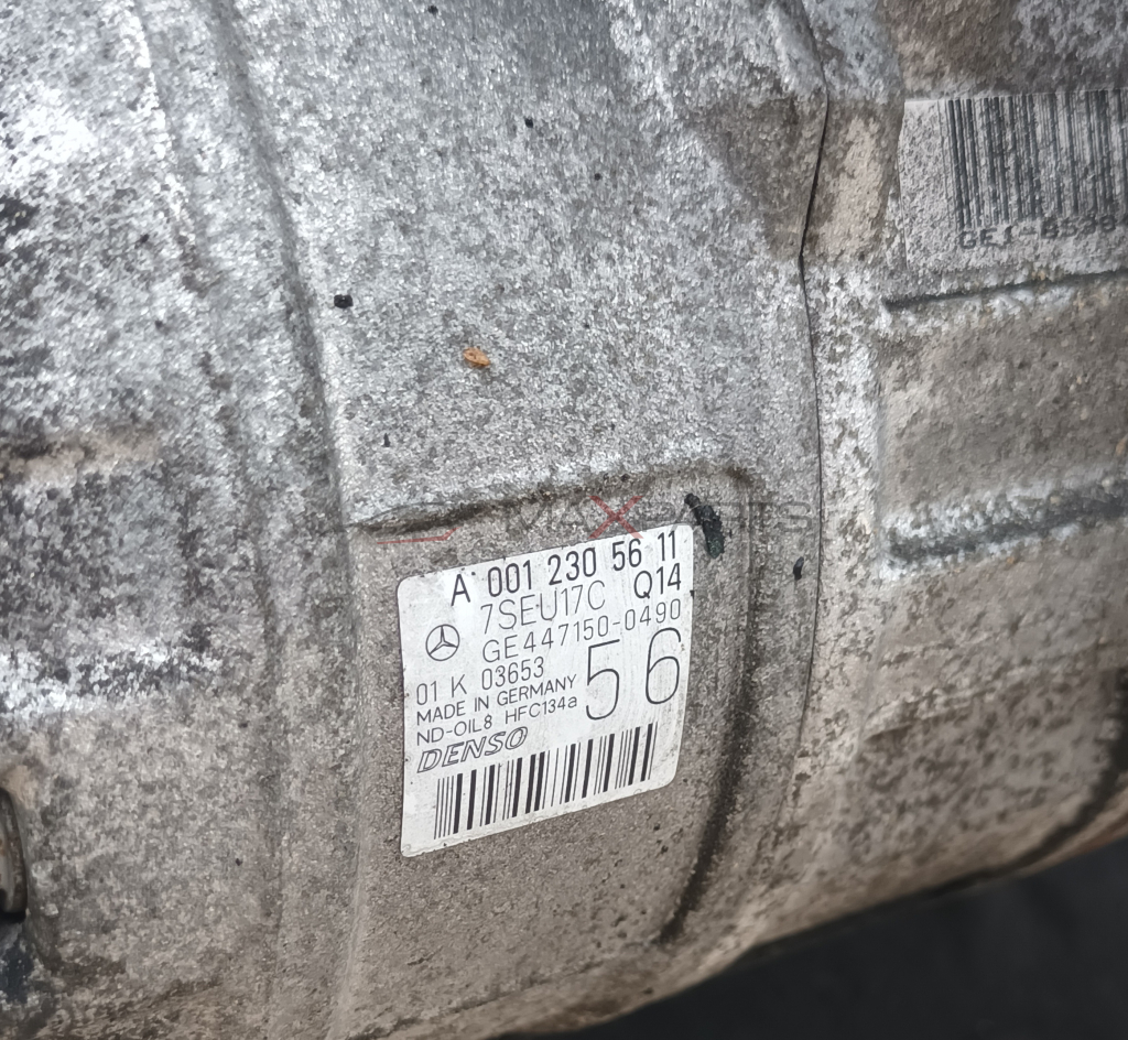 КЛИМА КОМПРЕСОР W203 2.2CDI  A 001 230 56 11 A7SEU17C Q14 GE 447150-0490  01 K 03653 MADE IN GERMANY ND - OIL8 HFC134a DENSO