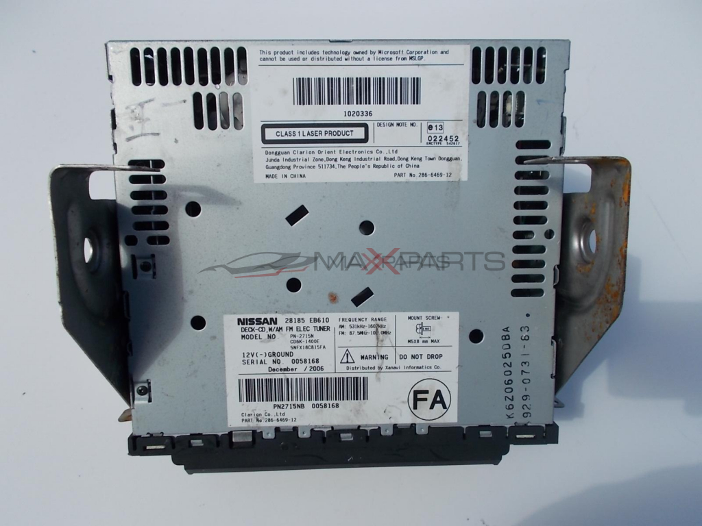 CD/NAVI  PLAYER NISSAN NAVARA 2008  28185EB610