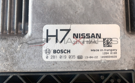 КОМПЮТЪР NISSAN QASHQAI 1.6 DCI 0281 019 035 NISSAN 23710 BB58E  Made in Hungary  1264 0168  0 281 019 035 658 ) 13-04-22 1039S54828