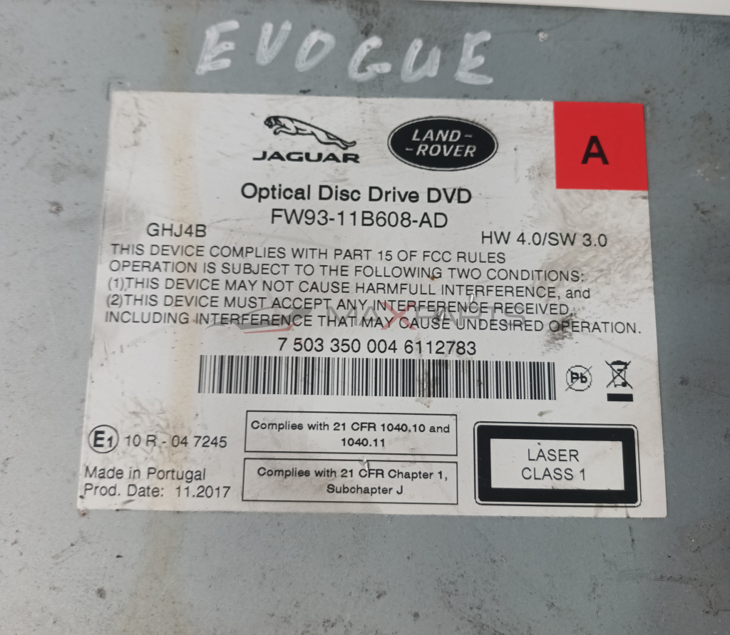 DVD DRIVE EVOQUE GHJ4B  Optical Disc Drive DVD FW93-11B608 - AD