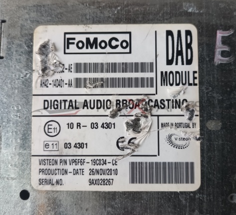 DAB MODULE EVOQUE FoMoCo DAB EVOLUS  AH42-140401 - AA  MODULE  DIGITAL AUDIO BROAR CASTING
