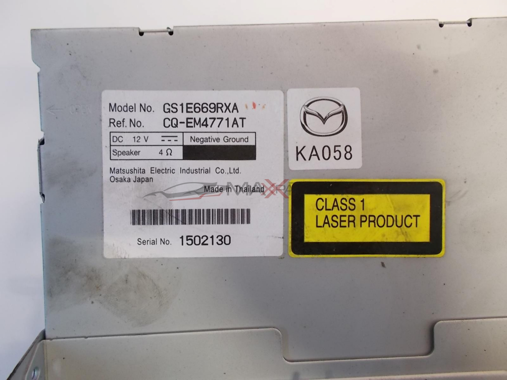 MAZDA 6  MULTI FUNCTION AUDIO SYSTEM 6-disc CD CHANGER MP3  GS1E669RXA