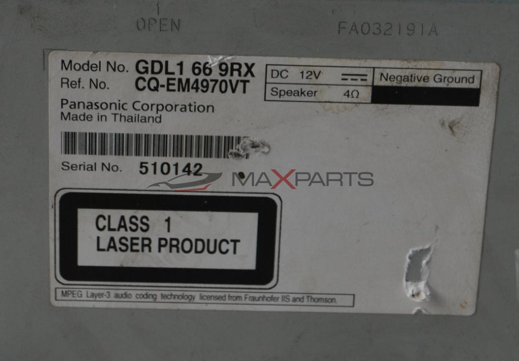 CD, радио за MAZDA 6            GDL1 66 9RX