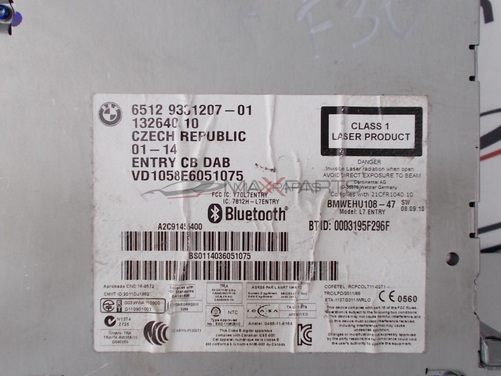 CD PLAYER BMW F30   6512 9331207-01