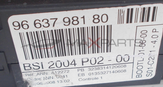 BSI модул за Peugeot 308 CONTROL MODULE 9663798180   BSI 2004 P02-00