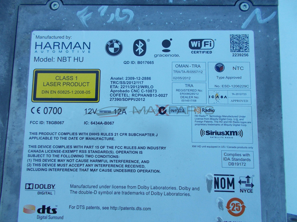 CD player за BMW F30 2309-12-2886 T8GB067 6434A-B067