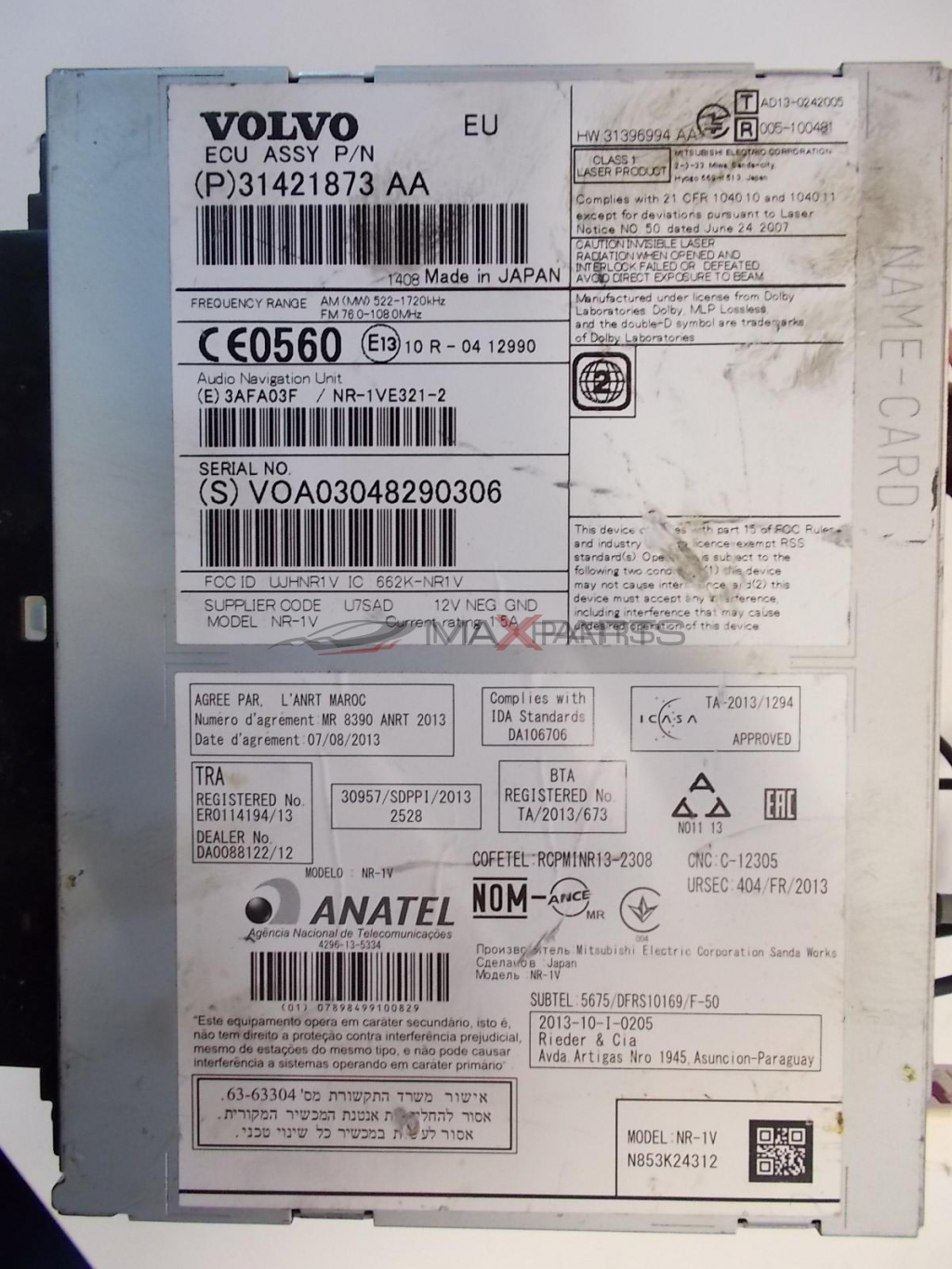 VOLVO S60  NAVI GPS CD PLAYER  31421873AA