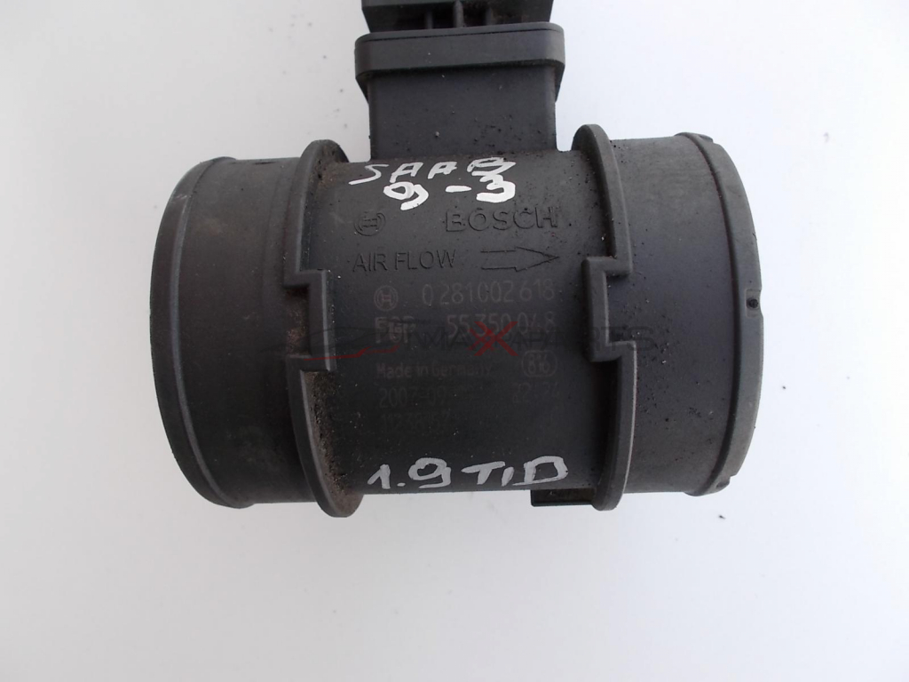 Дебитомер за SAAB 9-3 1.9 TID AIR FLOW METER 55350048  0281002618