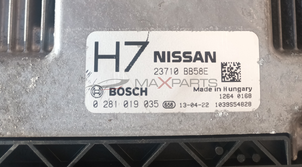 КОМПЮТЪР NISSAN QASHQAI 1.6 DCI 0281 019 035 NISSAN 23710 BB58E  Made in Hungary  1264 0168  0 281 019 035 658 ) 13-04-22 1039S54828