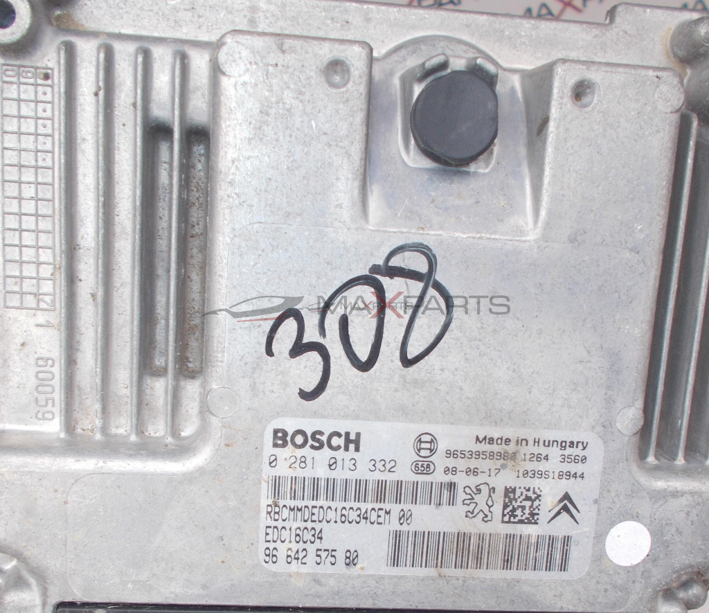 Компютър за Peugeot 308 1.6HDI ENGINE ECU 0281013332 9694257580
