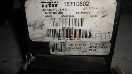 ABS модул за PEUGEOT 407 ABS PUMP 9660067280  15710602  15710502A  S118676001L