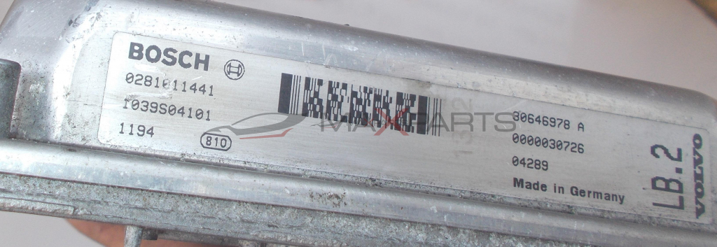 Компютър за Volvo S60 2.4 D5 ENGINE ECU 0281011441 30646978A