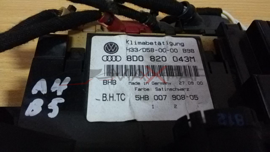 AUDI A4 1999 Heater Climate Controls